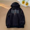 Men's Retro American Letter Hooded Sweatshirt, Thickened Casual Jacket for Autumn/Winter
