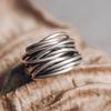 925 Sterling Silver Rings For Women Men Fine Jewelry Finger Adjustable Open Retro Interware Ring For Party Birthday Gift