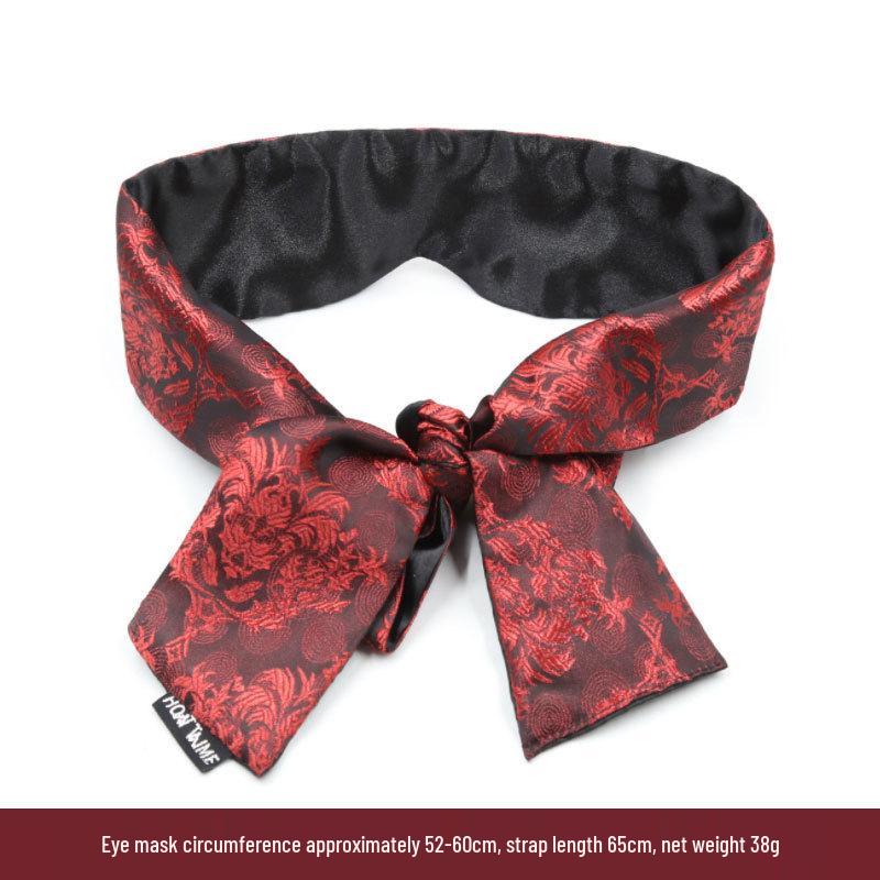 Retro Court Chinese Style Fabric Restraint Set: Foot Cuffs, Gag Ball, Eye Mask, Leash, Collar.