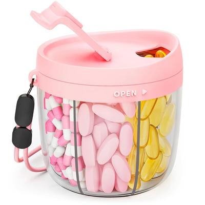 Portable 7-Compartment Vitamin Supplement Pill Storage Box Daily Medicine Organizer Unisex Home and Travel Use