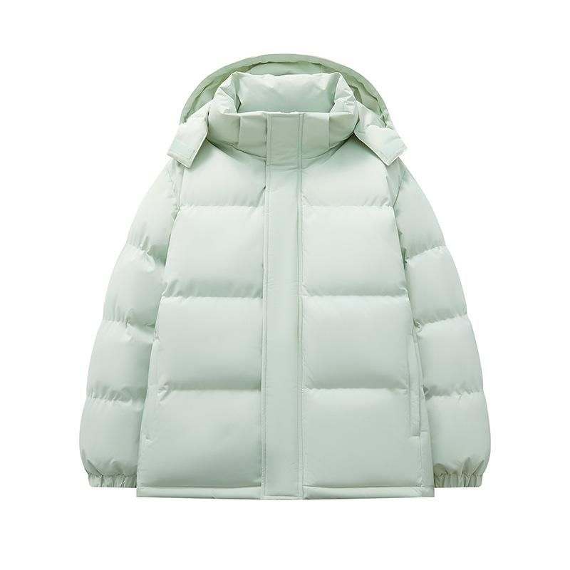 Einfarbige Baumwollkleidung mit Kapuze für Männer und Frauen, gleicher Schnitt, Winter, locker, verdickt, Baumwolljacke mit abnehmbarer Kapuze, Baumwollmantel, Jacke