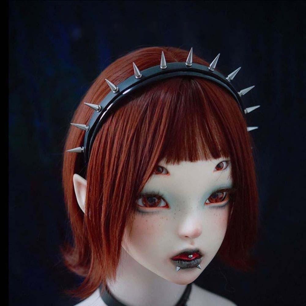 Hollow Out Steampunk Hair Hoop Rock-inspired Leather Buckle Hairband Punk Rivet Headband  Girls