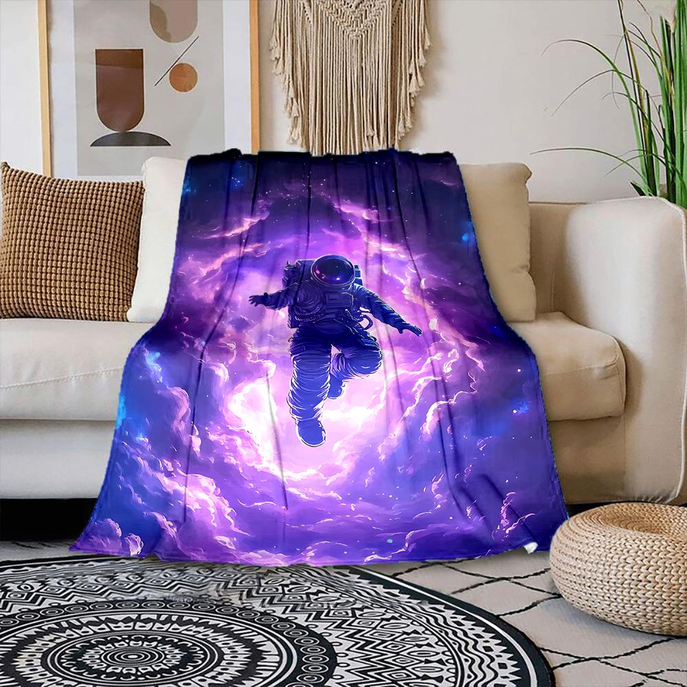 

1PC Astronaut floating in cosmic clouds Print Blanket Warm Soft Suitable for All Seasons for Home Sofa Travel Camping Picnics RV 75x100cm