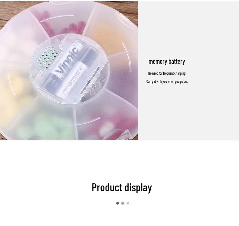 Electronic Timed Pill Box with Pre-recorded Alarm Reminder for Medication
