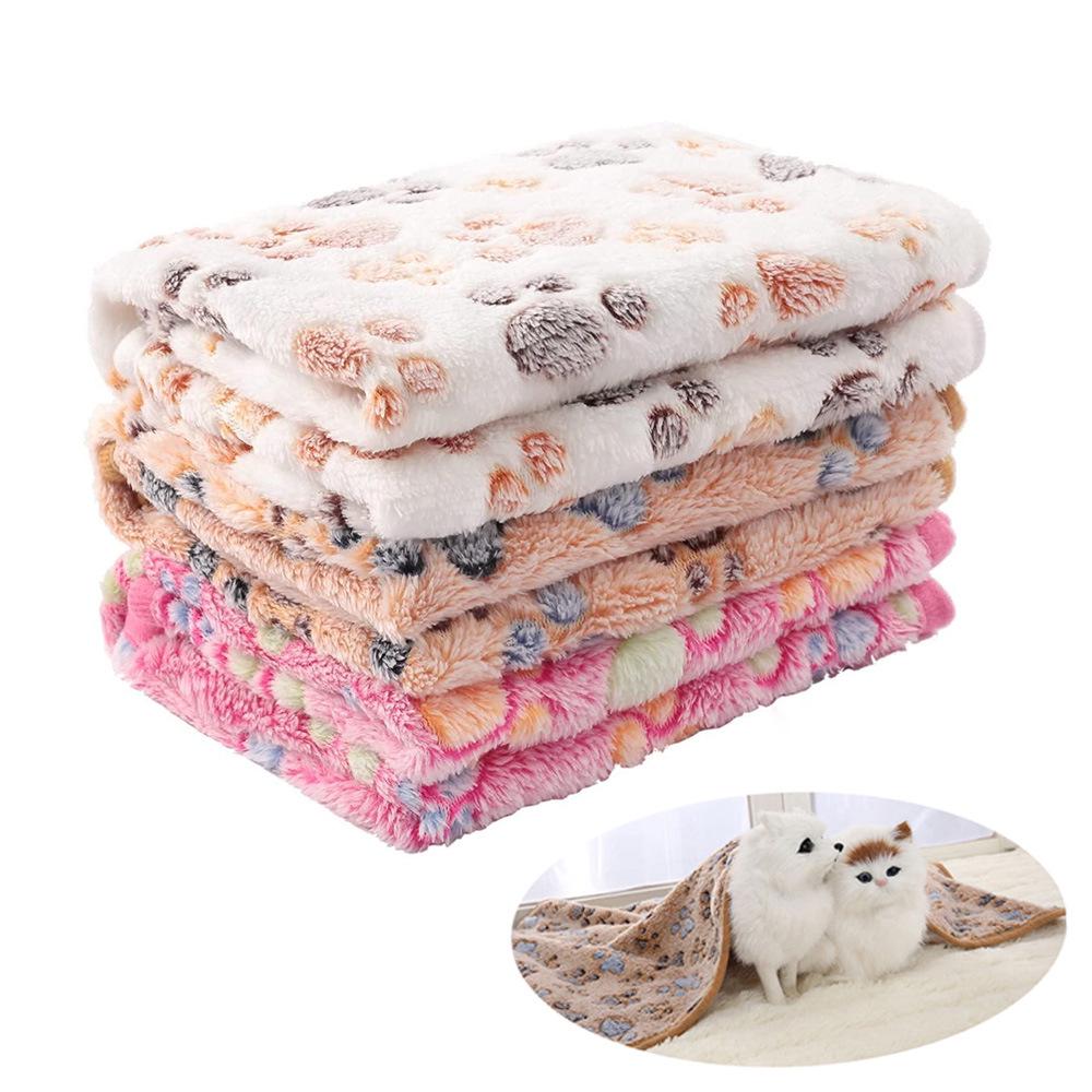 Cozy Coral Fleece Pet Blanket for Dogs and Cats - Warm Autumn & Winter Nest Mat
