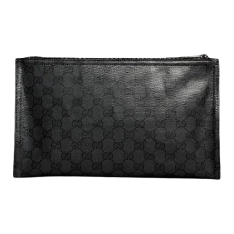 Gucci Coated Canvas Clutch Medium Men's Black 876480-FAF8A-1000