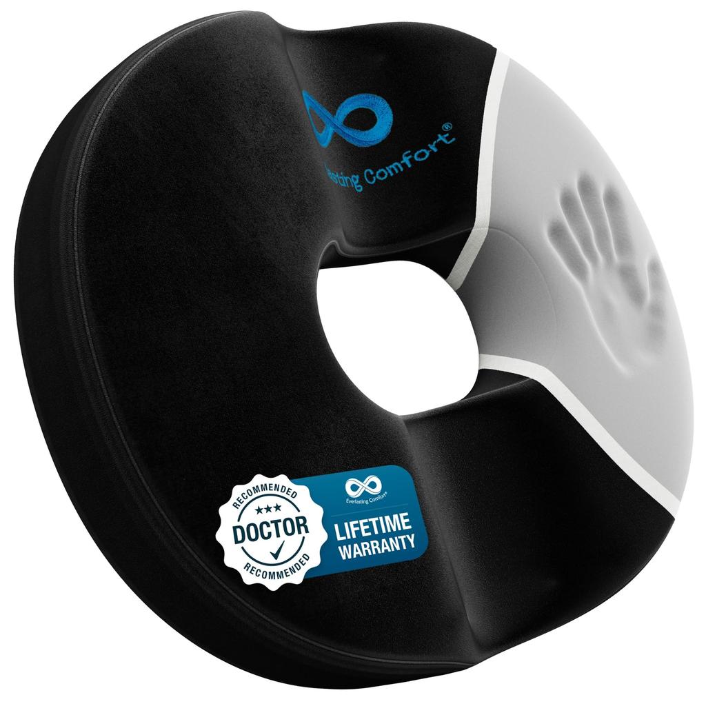 Everlasting Comfort Round Seat Cushion Ergonomic Donut Cushion 2 In 1 Round Seat Cushion with Memory Foam for Comfortable Sitting -