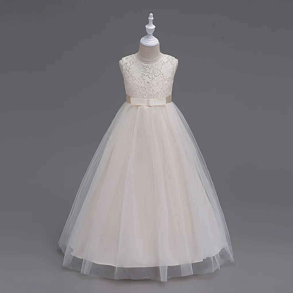 European and American Princess Lace Floor-Length Girl's Evening Dress