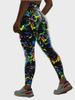 New Luminous High-Waist Yoga Pants - European & American Peach Print Sports Leggings for Women