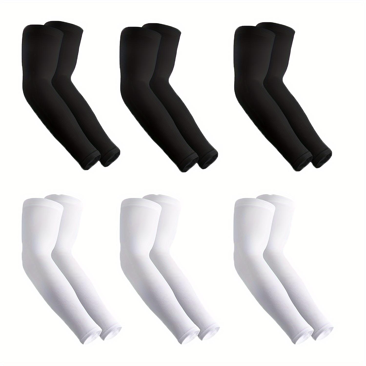 

6 пар охолоджуючих рукавів для рук для чоловіків і жінок - Захист від сонця та УФ-випромінювання для гольфу, велоспорту, бігу та водіння - Їзда на мотоциклі 6pcs чорний/білий