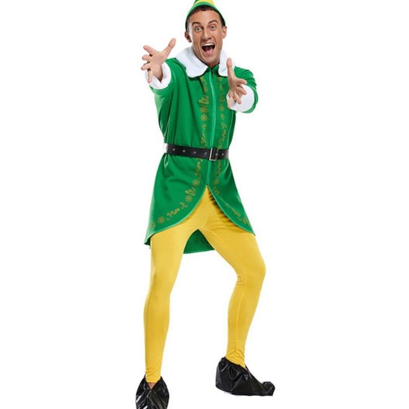 

New Christmas adult clothing princess dress autumn and winter long-sleeved elf men s performance clothing S