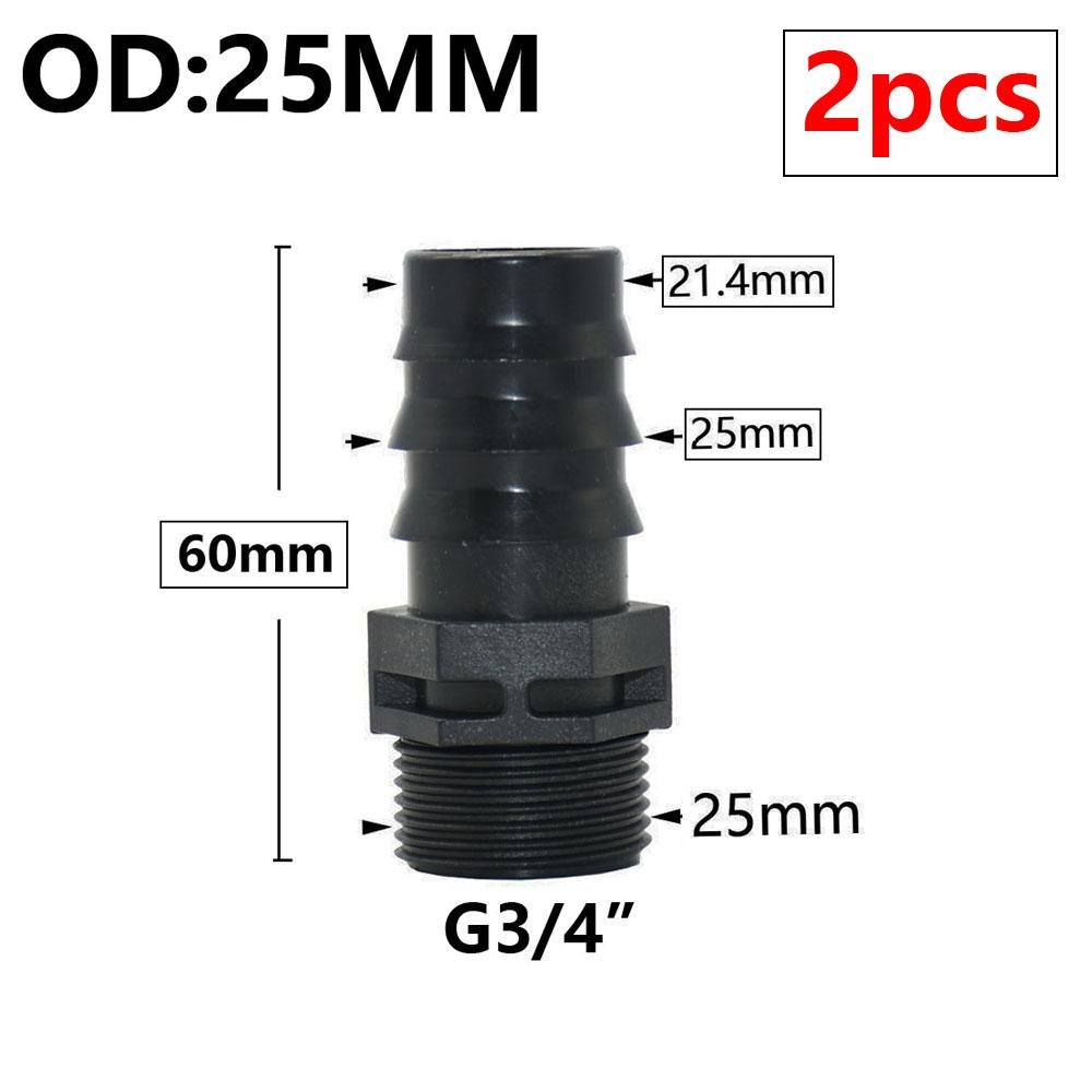 8/16/20/25/32mm Garden PE Tube Connector 1/2 3/4 1" Thread Hose Elbow Barb Coupler Fitting Farm Irrigation PE Pipe Joint