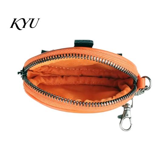 Detachable Hanging Pouch for Backpacks Mini Coin Purse Keychain, Halloween Pumpkin Wallet Bag Charm, Faux Round Leather Storage Small Change
