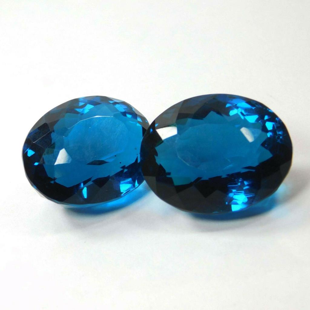 Natural Blue Grandidierite Loose Gemstone 80.23 ct Oval Cut Pair for Jewelry Making and Crafts