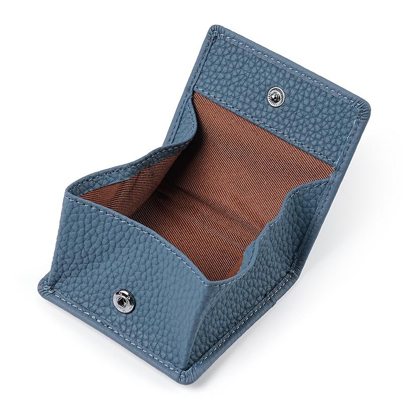 Japanese Style Ladies  Genuine Leather Bi-fold Coin Purse - Compact Cowhide Wallet  Creative Small Bag