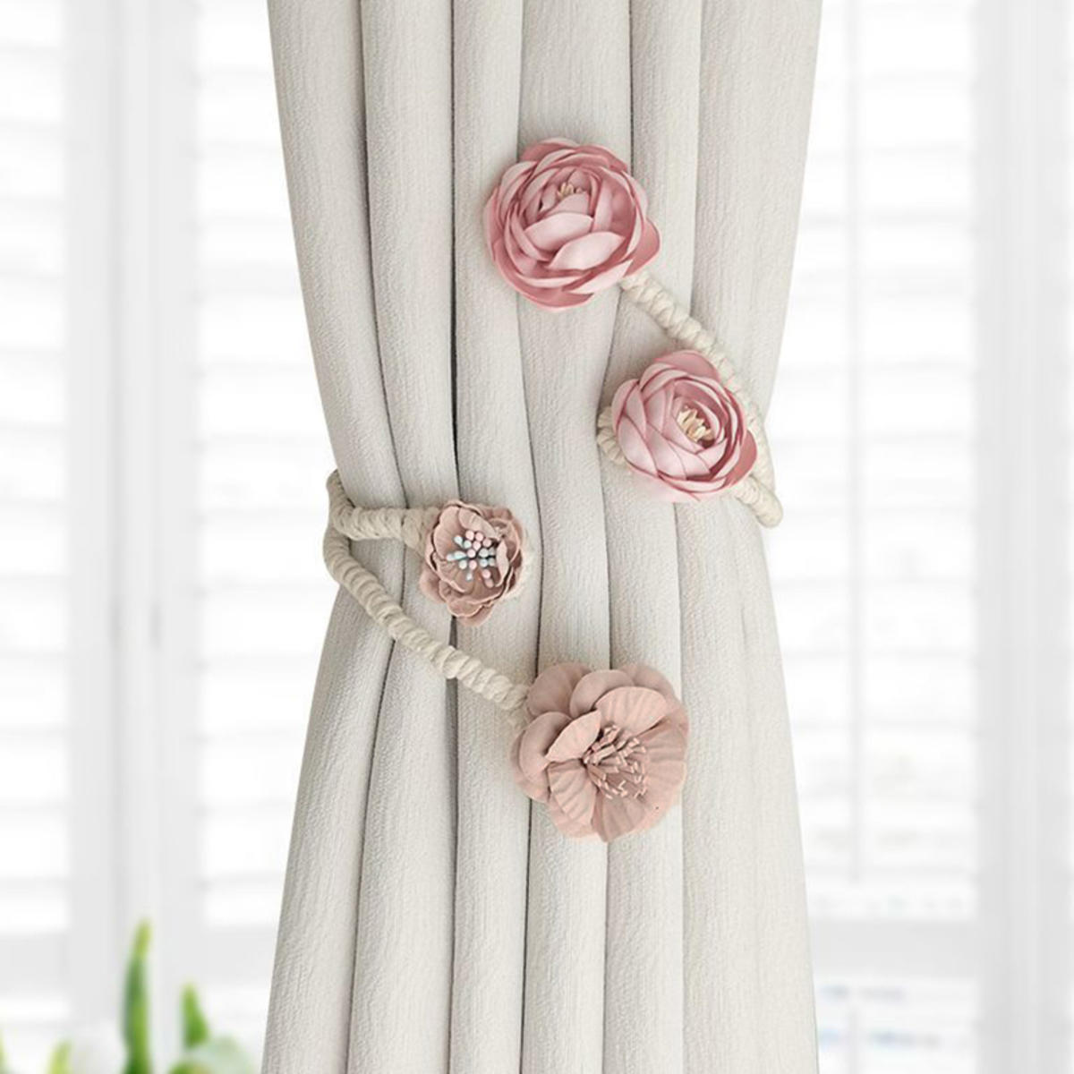 

Creative Rose Flower Curtain Strap Twist Clip Buckle Living Room Bedroom Tie Backs Home Curtain Tieback Holder Panel Decorative Exquisite Elegant None синій