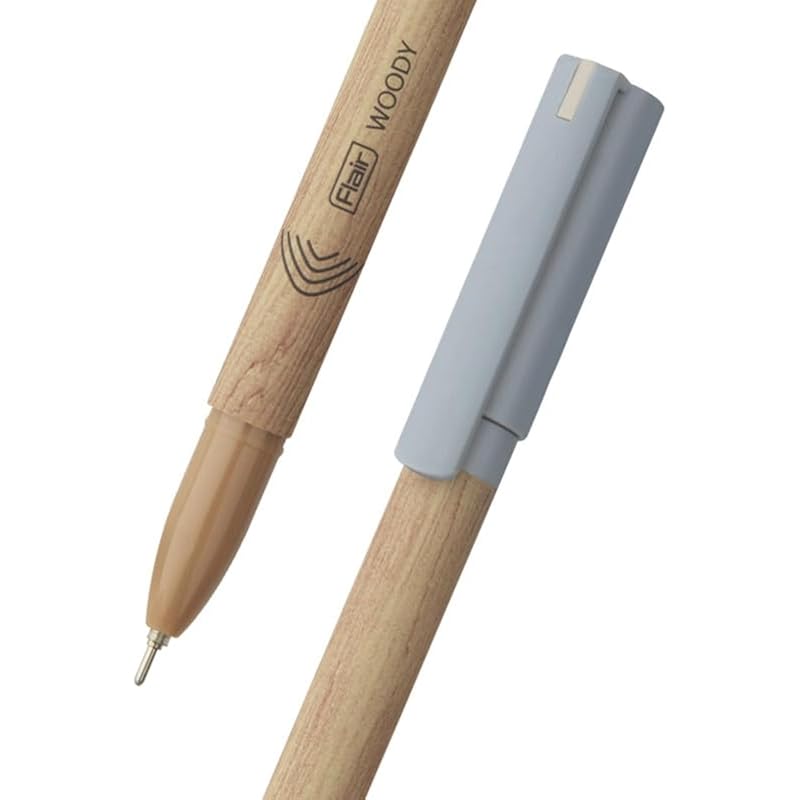 

FLAIR Woody 0.7mm Ball Pen Stand | Attractive Woody Design | Smooth Ink Flow System With Low-Viscosity Ink | Smudge Free 501