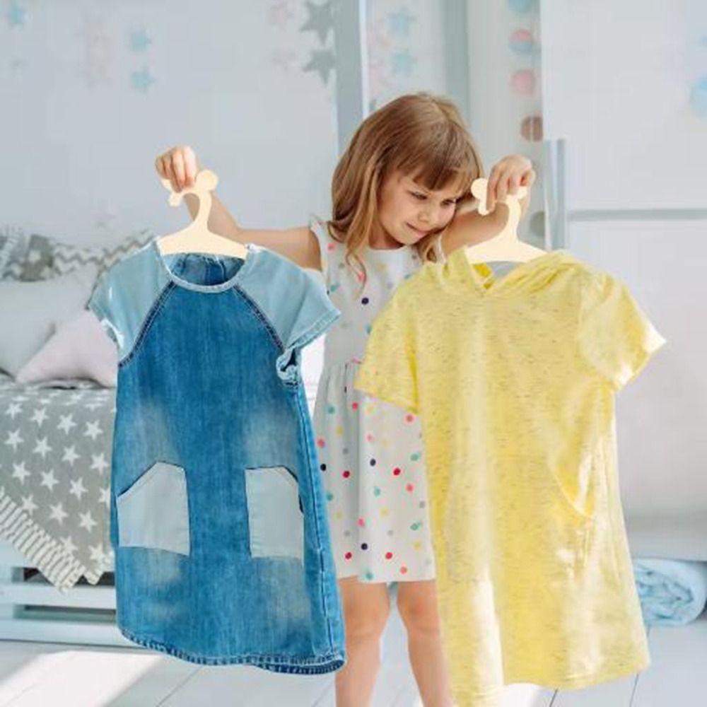 10Pcs Cute Wooden Clothes Hanger Non Slip Baby Clothes Rack Creative Baby Clothes Hanger  Baby Room