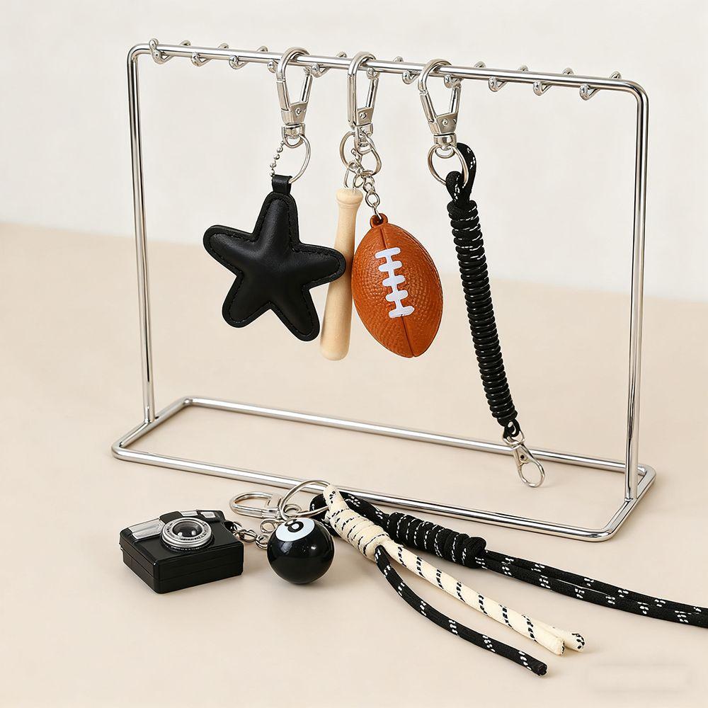 PVC Leather Baseball Pendants Zinc Zinc Alloy Versatile Bag Charm Rugby Tassel Keychain  Girls