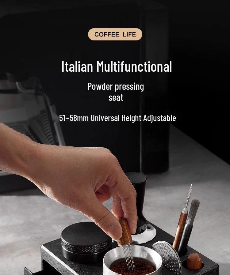 Czarny 3-częściowy zestaw stacji do ubijania kawy 51 mm z podstawą dystrybutora