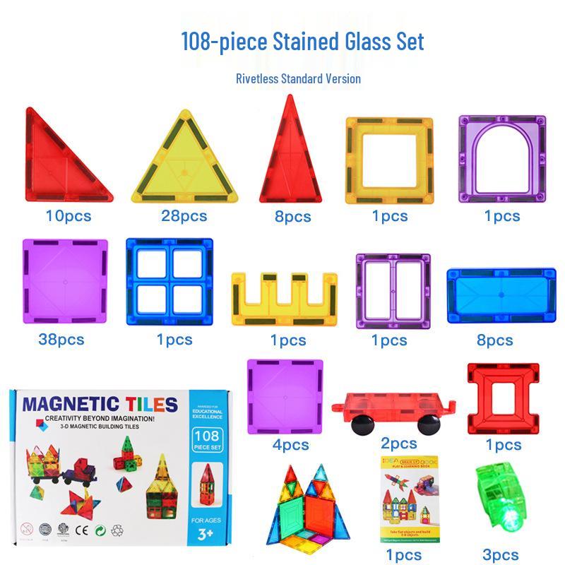 Colorful Magnetic Building Blocks for Kids – Strong, Translucent, Educational Toys