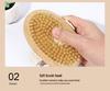 Wooden Boar Bristle Bath Brush with Long Handle for Scrubbing and Massage