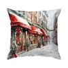 Christmas Themed Winter Street Houses Cushions Pillowcase Cushion Cover Throw Pillow Sofa Decoration Pillowcover Home Car Decor