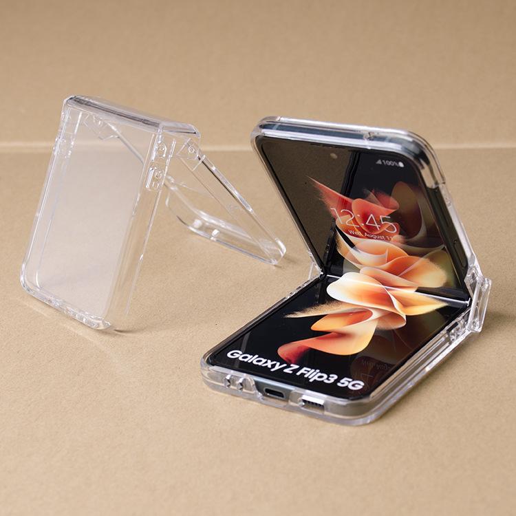 A Transparent PC Hinge Type One-piece Foldable Screen Anti-drop Zflip7 Case Suitable for Samsung Zflip6 Phone Cases