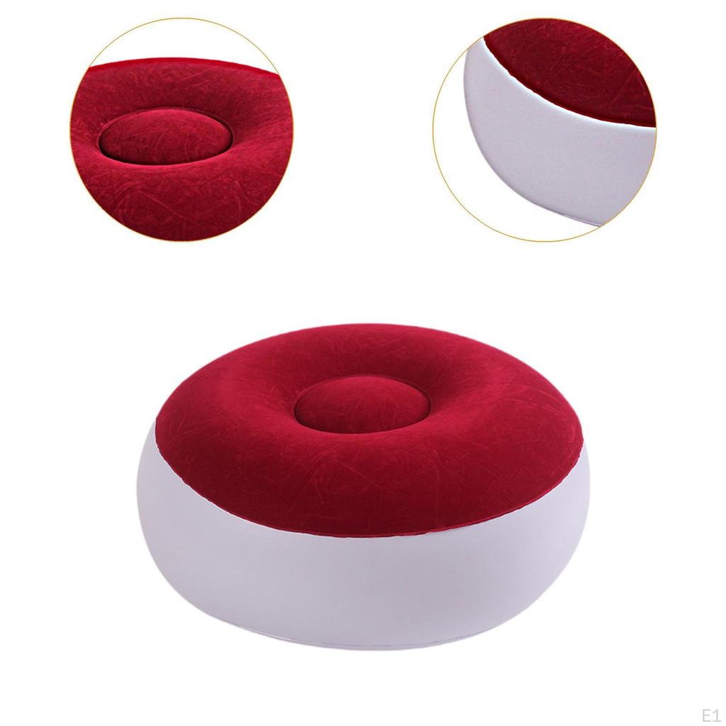 Inflatable Flocking Stool Camping Chair Lightweight Portable Ottoman for Patio Outdoor