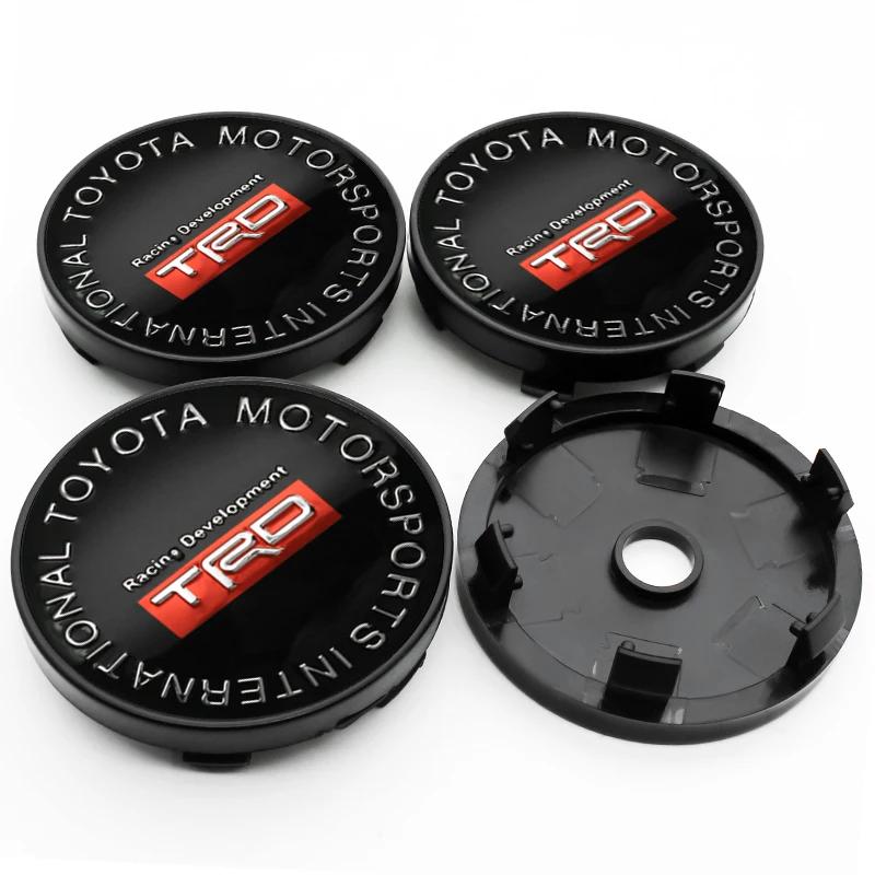 4Pcs 56mm 60mm Car Wheel Center Covers Tire Hub Caps Emblem Stickers For Toyota TRD GR SPORT Avensis Prius Rav4 Auris Yaris Aygo