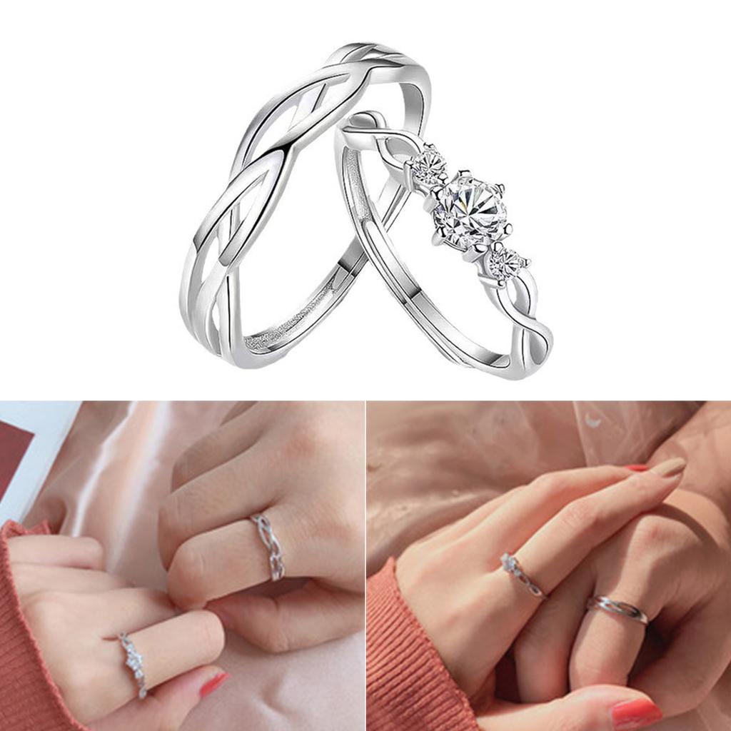 Adjustable Entangled Rings for Trendy Women Eternities Wedding Promise Engagement Jewelry Accessory Casual Wear