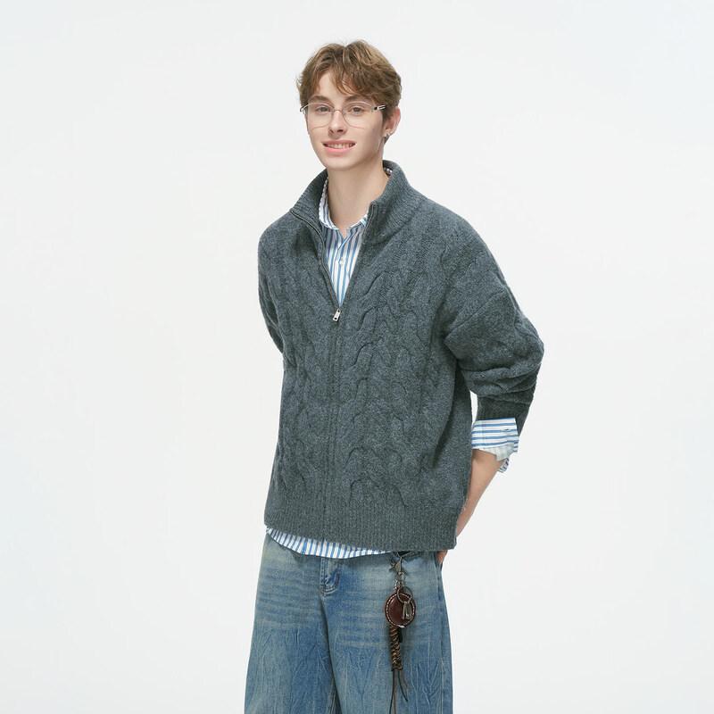 Мужской кардиган DREAM MADE из смесовой шерсти с косами 2XL