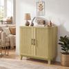 80cm Sideboard Buffet Cabinet, Storage Cabinet with 2 Curved Doors, Adjustable Shelf and Legs for Dining Room, Oak