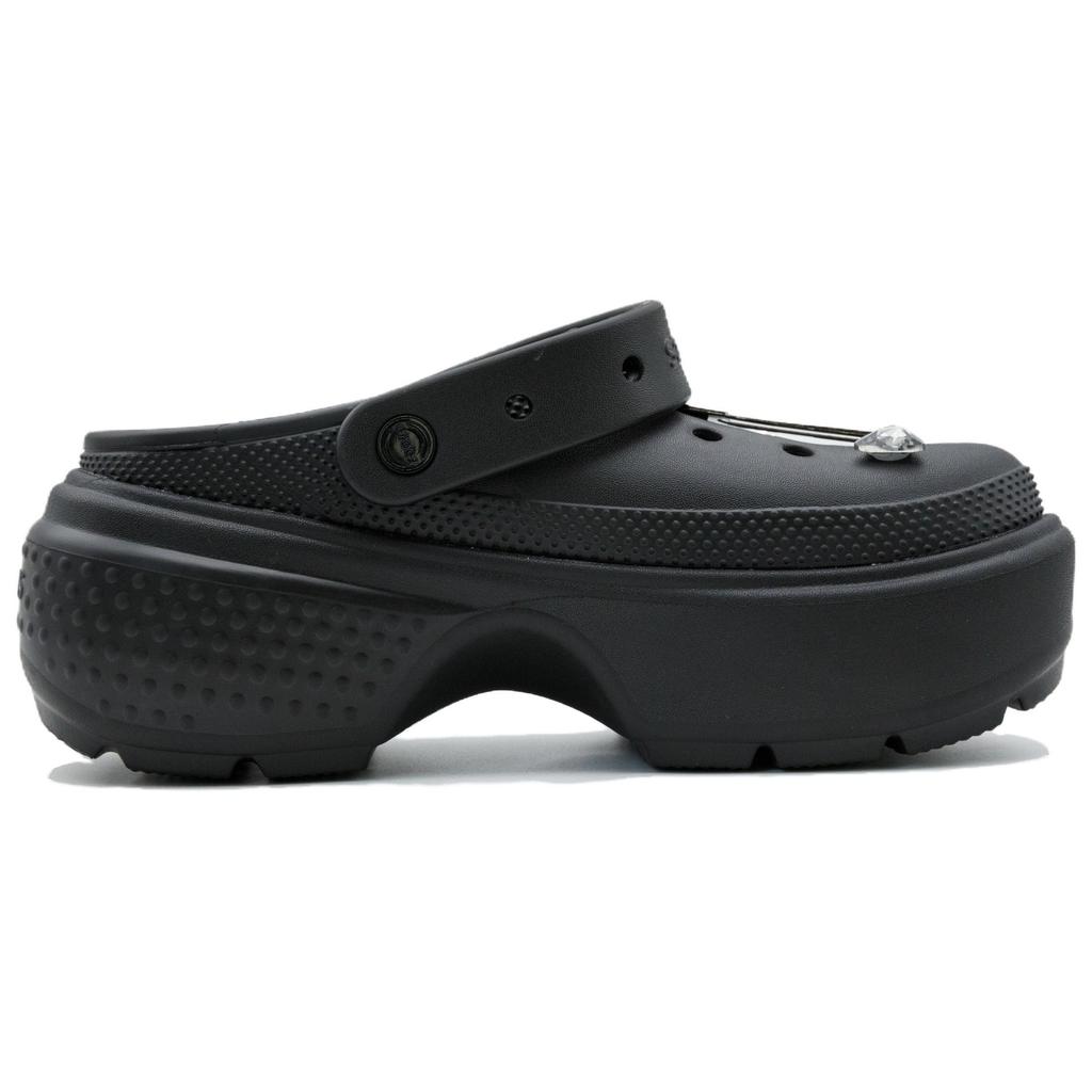 Crocs Stomp Gender-Conforming Needle EVA Simple Fashion Trend Casual Gift Box Edition Hole Shoes Unisex Style Black