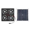 Solar Panel Powered Fan 4 Fans 100W 20V Green Energy Portable Mini Ventilator for Dog House Chicken 