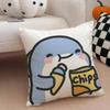Gemütlich Cartoon Süß Haie Monster Bild Kissenbezug Leinen Kissenbezug Weich Atmungsaktiv Schützend Sofa Zimmer Dekoration