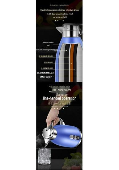 316 Stainless Steel Insulated Kettle for Home, Restaurant, or Hotel - Large Capacity Thermos
