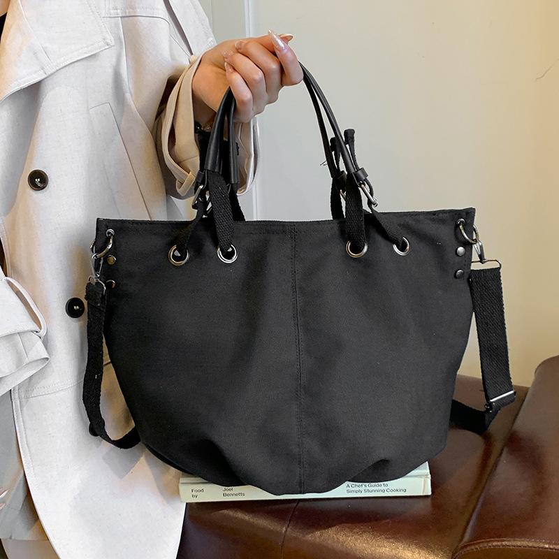 Retro tooling bag trendy brand canvas bag, men's and women's new large-capacity multi-functional messenger tote bag