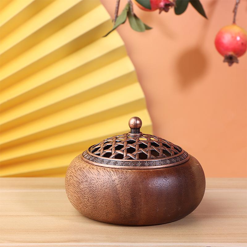 Solid Wood Pan Incense Burner, Indoor Aromatherapy Burner With Sandalwood Incense, Tea Ceremony ,Prayer Rooms, Yoga Decoration