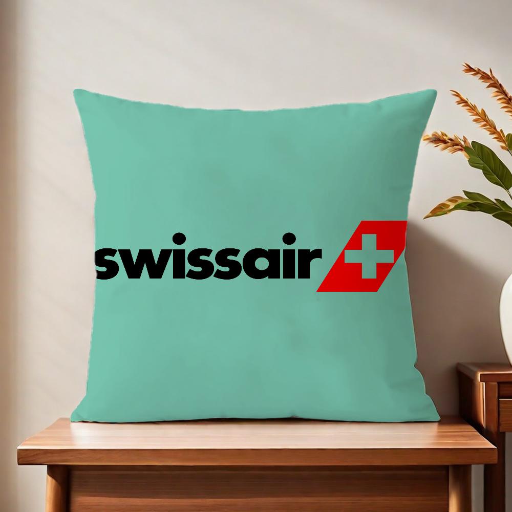 Sswissairr Logo Cushion Cover For Pillow Printing Sofa Decoration Home Car Room Coffee Shop Office Nordic Simplicity