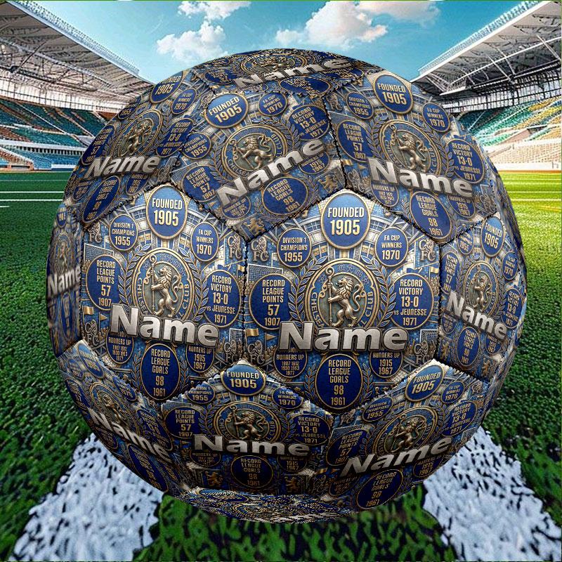 Custom Name Personalized Chelsea Football Club Print Size 5 Soccer Ball Training & Match Football, for Team, Kicking, Gift for Football Enthusiasts