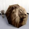 Lion Pattern, Automatic Folding Umbrella, Portable and Foldable Design, 8 Ribs, a Christmas or Birthday Gift.