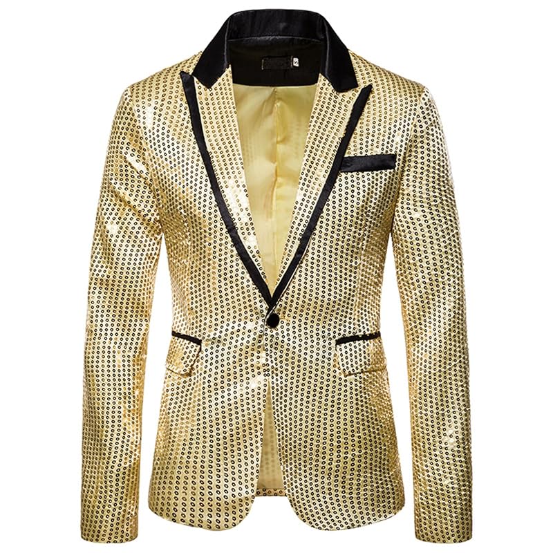 [Baestappy] Party Tuxedo, MC, Dance Costume, Year-End Party, New Year's Party, Stage Essential, Men's Sequin Prom Party Formal, Glamorous Shiny