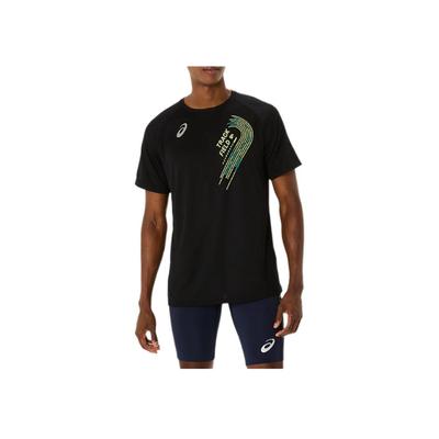 Short Sleeve Logo Pattern Crew Neck T-Shirt Men Tops Black 2091A749-001