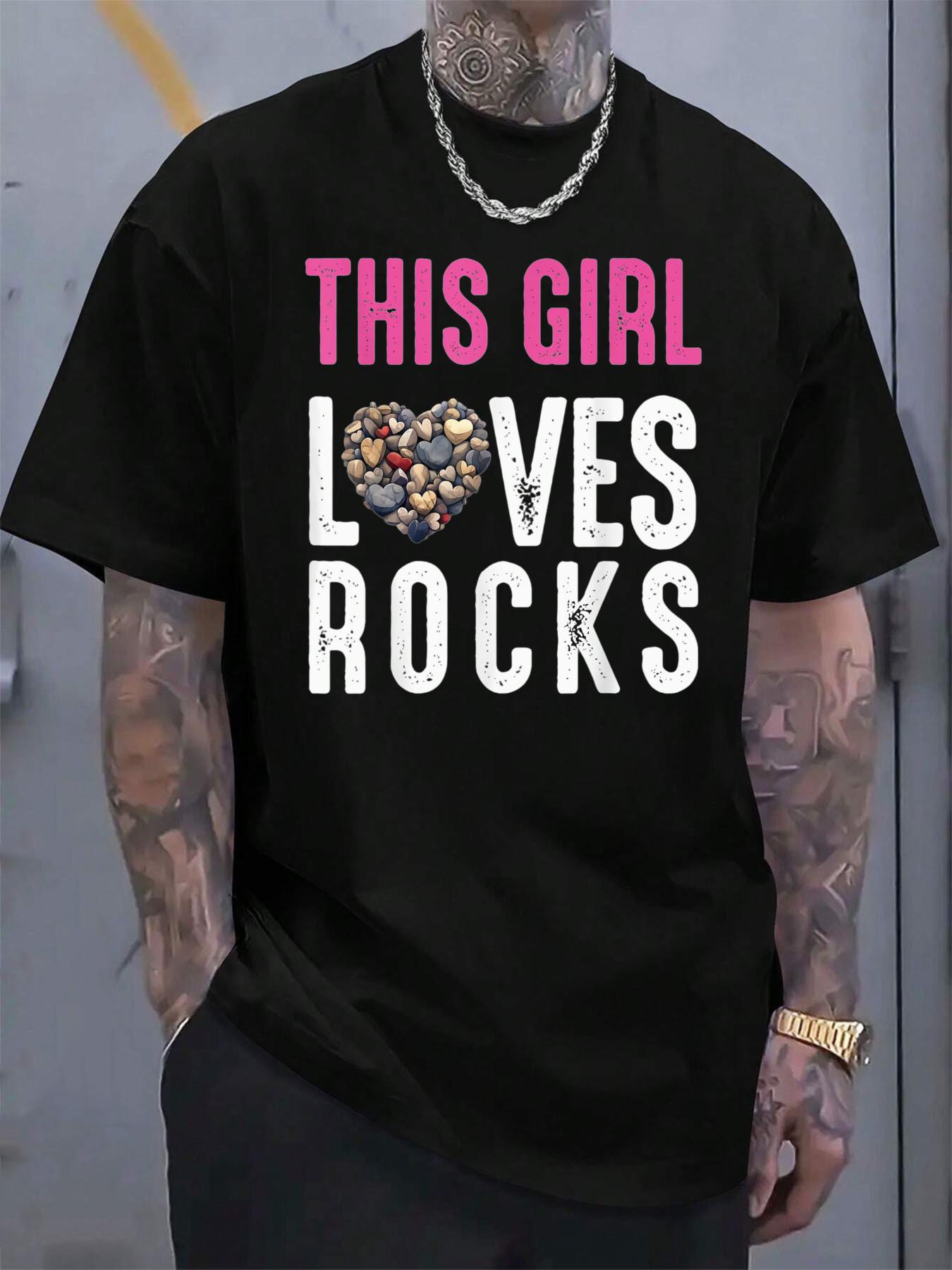 100% Cotton Rock Collector T-shirt - This Girl Loves Rocks Graphic S