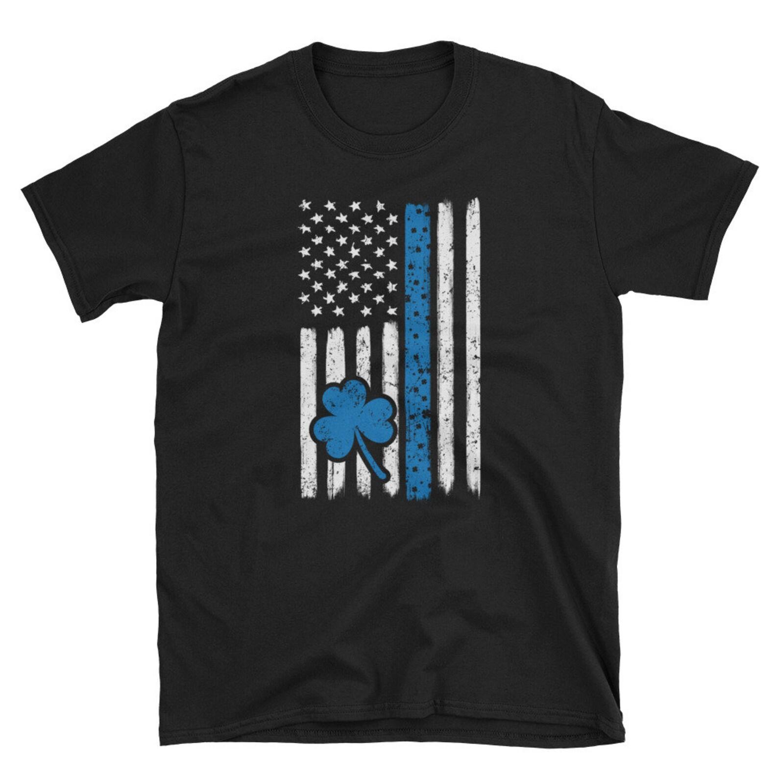 Police Thin Blue Line St Patricks Day T-Shirt Irish Gift S