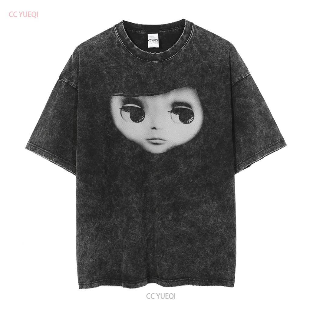 Blythe T-Shirt Puppengesicht Retro Große Augen für Sammler Mod Goth Gothic 60er Jahre Stil Pop Art Blyth 1960er lang- oder kurzärmlig