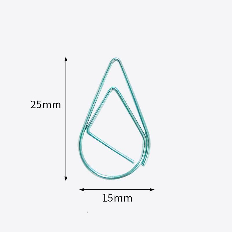 

30/50 Pieces Metal Material Drop Shape Paper Clips Gold Silver Color Kawaii Cute Bookmark Clip Stationery Office School Supplies
