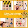 Montessori Busy Board Sensorisches Spielzeug Schalter Lichtschalter Steuerplatine Holz mit LED-Licht Reiseaktivitäten Kinderspiele