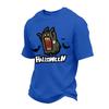 Men's Short Sleeve Round Neck T-Shirt with Halloween Print and Letter Pattern